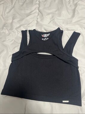 Shwa Moonmay Cropped Cutout Tank Top